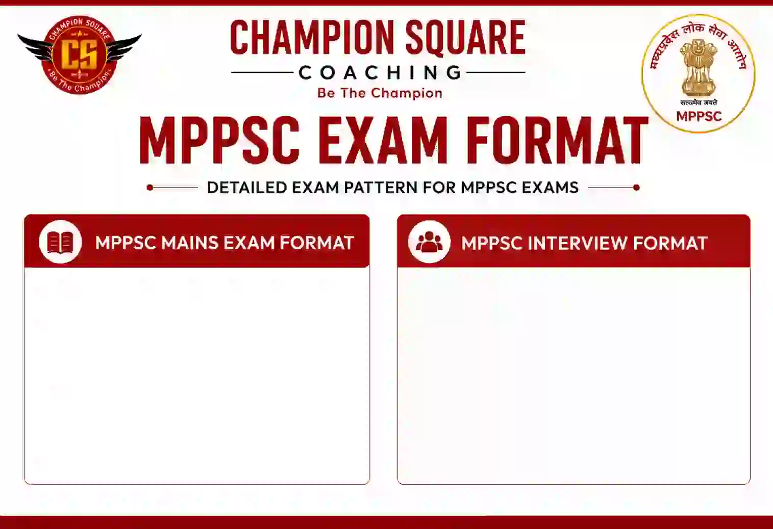 MPPSC Exam Format and Paper Pattern - Champion Square Indore